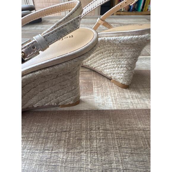 Women's Reformation Ava Espadrille Wedge in Metallic Gold size 9.5 Boho Preppy - Picture 4 of 5